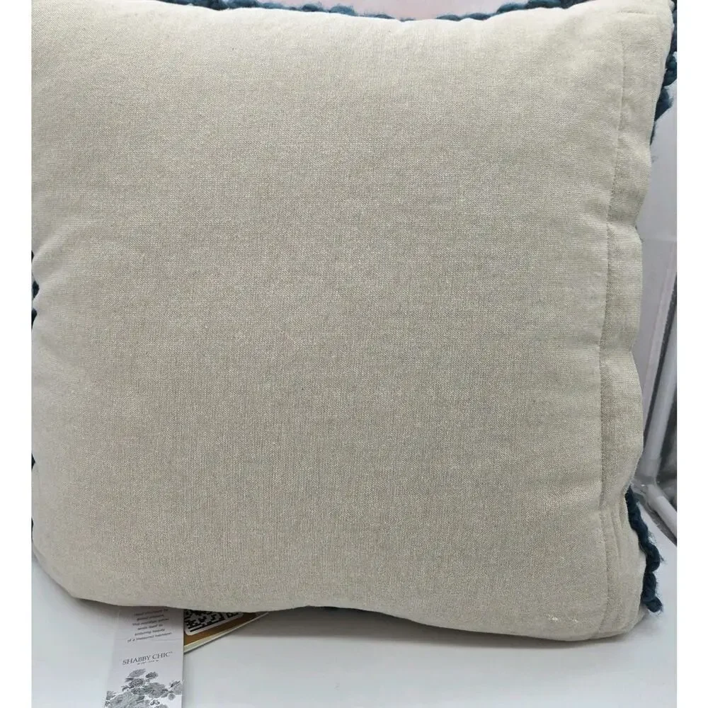 Shabby Chic Crochet Granny Square Throw Pillow 18x18